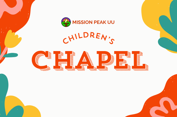 Image card with MPUUC logo, "Children's Chapel" with bright floral background.